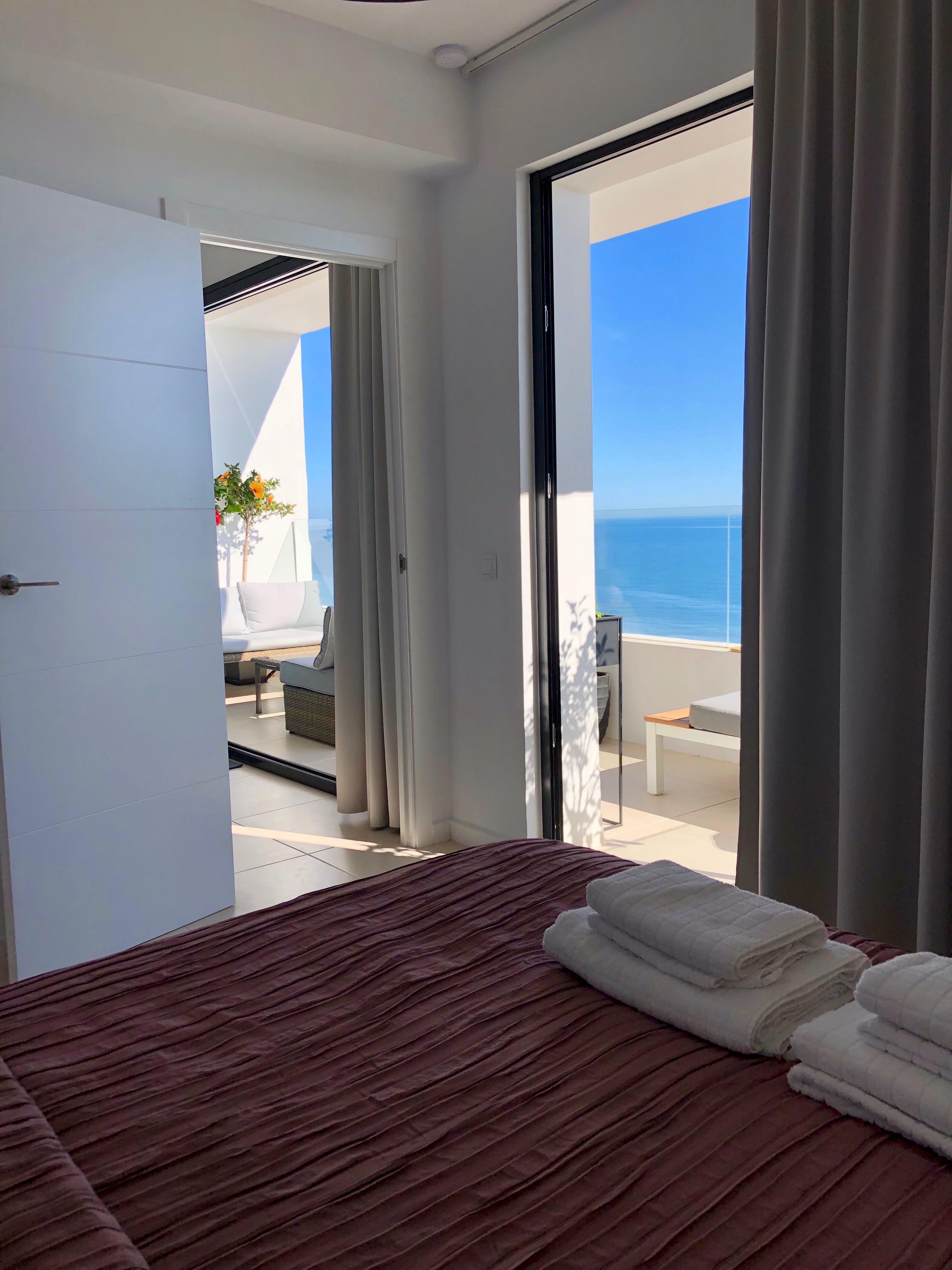 Luxury Penthouse Apartment in Estepona Casa de Gran Vista. Image shows views from main bedroom