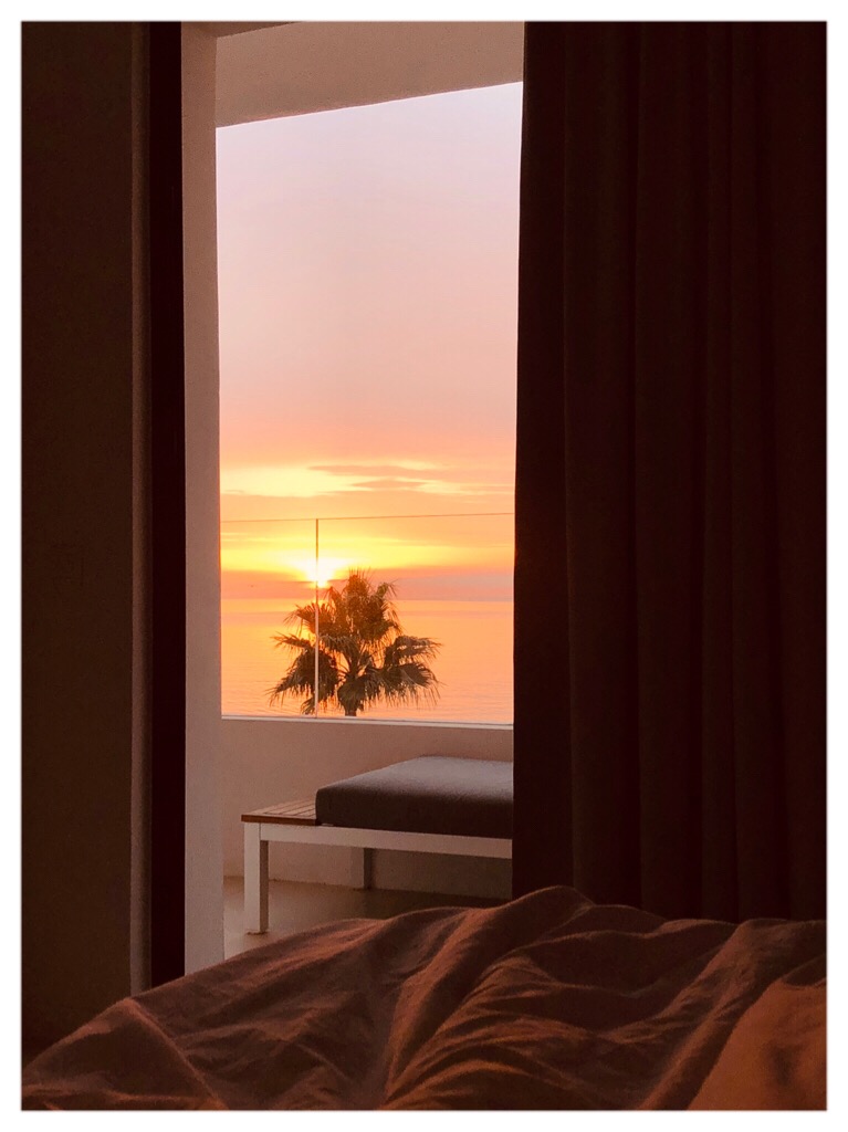 Image shows sunrise from main bedroom
